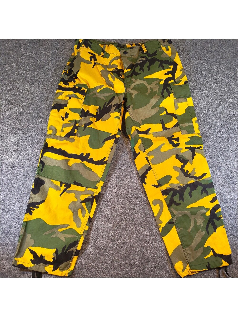 Rothco Yellow Camo BDU Cargo Pants Military Fatigue Trousers Large Regular
